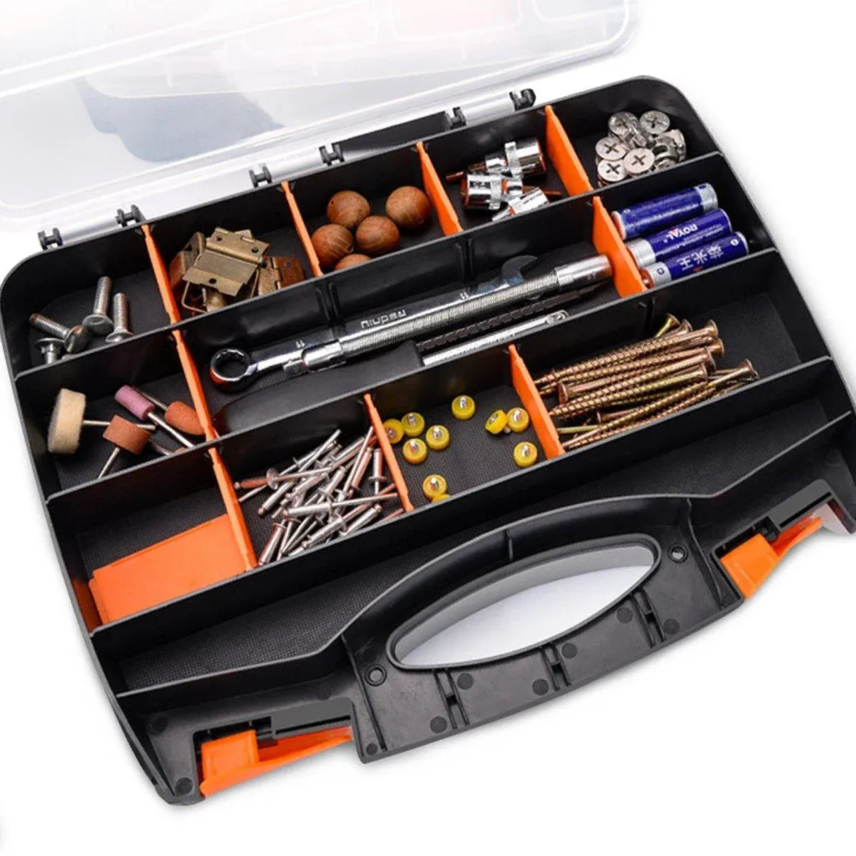 Clear Plastic Storage Box Multi Compartment Organizer for Small Parts Beads - BF-312