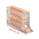 Automatic Scrolling Egg Holder 2/4-Tier Storage Box Container for Refrigerator - Cream (4-Tier)