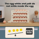 Automatic Scrolling Egg Holder 2/4-Tier Storage Box Container for Refrigerator - Cream (4-Tier)