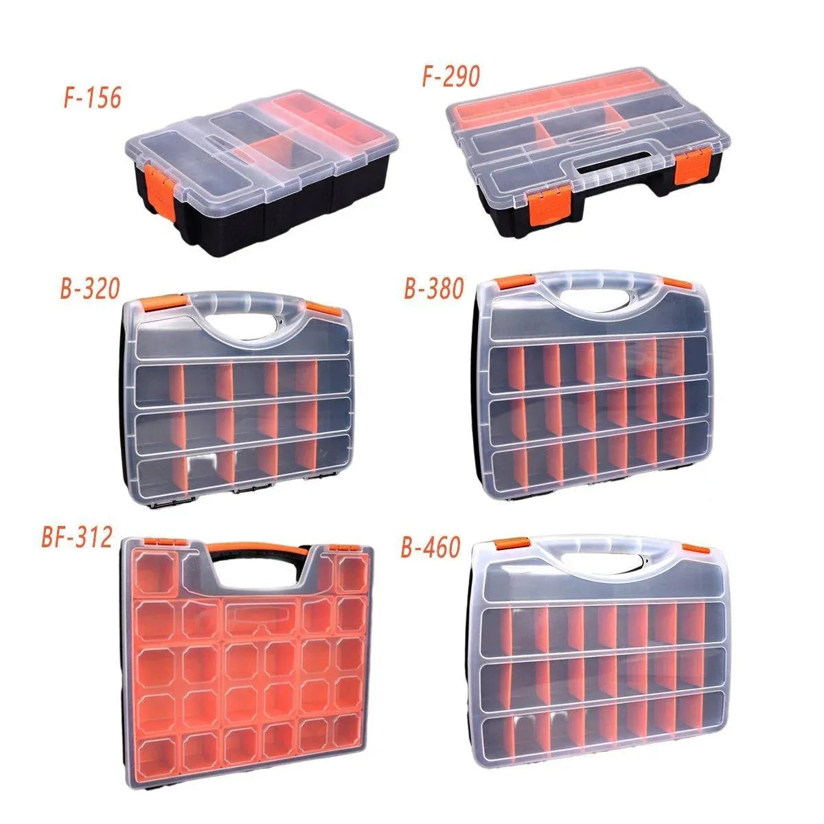 Clear Plastic Storage Box Multi Compartment Organizer for Small Parts Beads - F-156