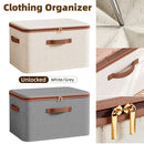 Clothing Storage Basket Large Capacity Foldable Organizer with Cover Household - Grey
