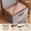 Clothing Storage Basket Large Capacity Foldable Organizer with Cover Household - Grey