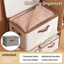 Clothing Storage Basket Large Capacity Foldable Organizer with Cover Household - Grey