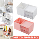 Multifunctional Desktop Organizer with Storage Drawer for Home Office Supplies - Pink