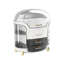 Large Capacity Cosmetic Storage Box Dustproof Organizer for Desktop Vanity Shelf - White