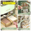 Large Capacity Cosmetic Storage Box Dustproof Organizer for Desktop Vanity Shelf - White