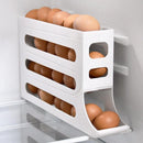 Automatic Scrolling Egg Holder 2/4-Tier Storage Box Container for Refrigerator - White (4-Tier)