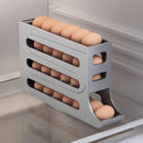 Automatic Scrolling Egg Holder 2/4-Tier Storage Box Container for Refrigerator - White (4-Tier)