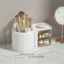 Rotating Cosmetic Pen Holder Dustproof Waterproof Storage Box Sanitary Organizer - White
