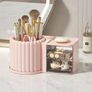 Rotating Cosmetic Pen Holder Dustproof Waterproof Storage Box Sanitary Organizer - White
