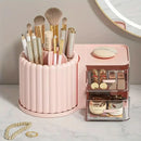 Rotating Cosmetic Pen Holder Dustproof Waterproof Storage Box Sanitary Organizer - White