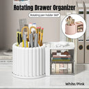 Rotating Cosmetic Pen Holder Dustproof Waterproof Storage Box Sanitary Organizer - White