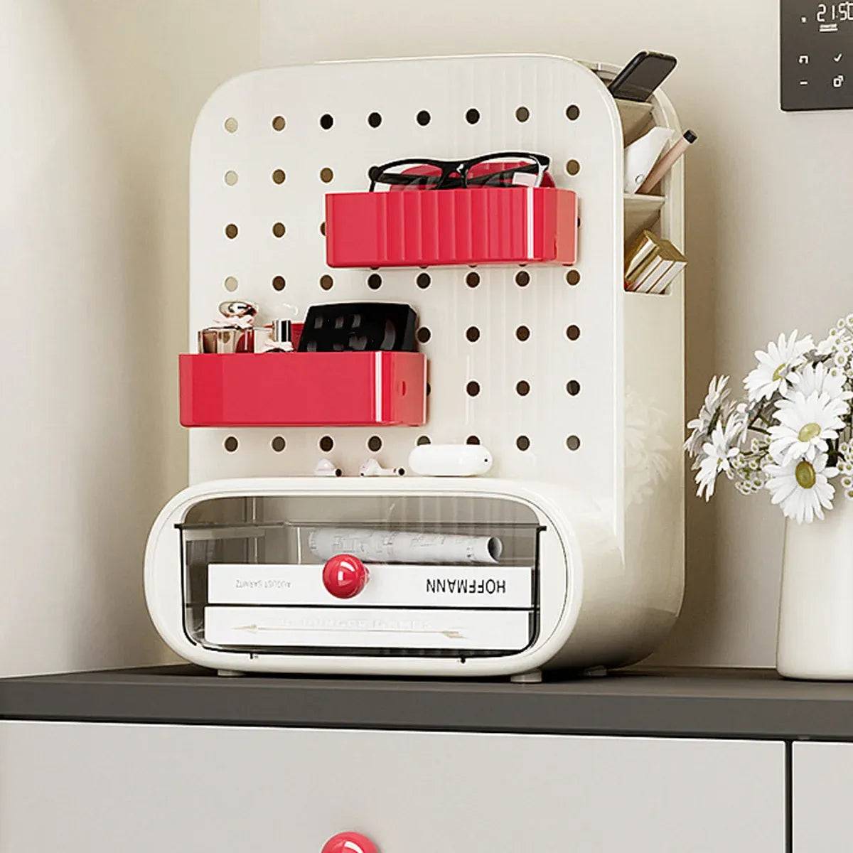 Drawer Pegboard Desktop Storage Box Space Saving for Office Home