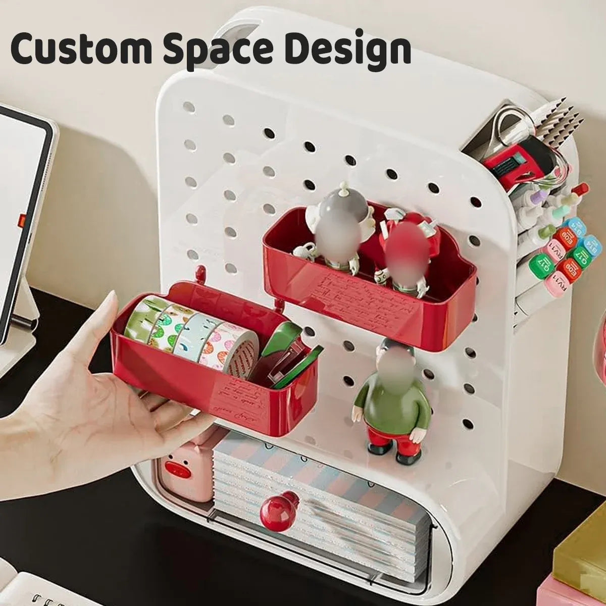 Drawer Pegboard Desktop Storage Box Space Saving for Office Home