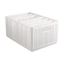 Collapsible Storage Basket with Layered Dividers Durable Plastic Foldable - XL