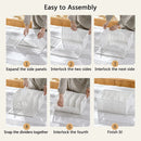 Collapsible Storage Basket with Layered Dividers Durable Plastic Foldable - XL