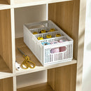 Collapsible Storage Basket with Layered Dividers Durable Plastic Foldable - XL