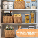 4-Piece Brown Woven Storage Basket Set