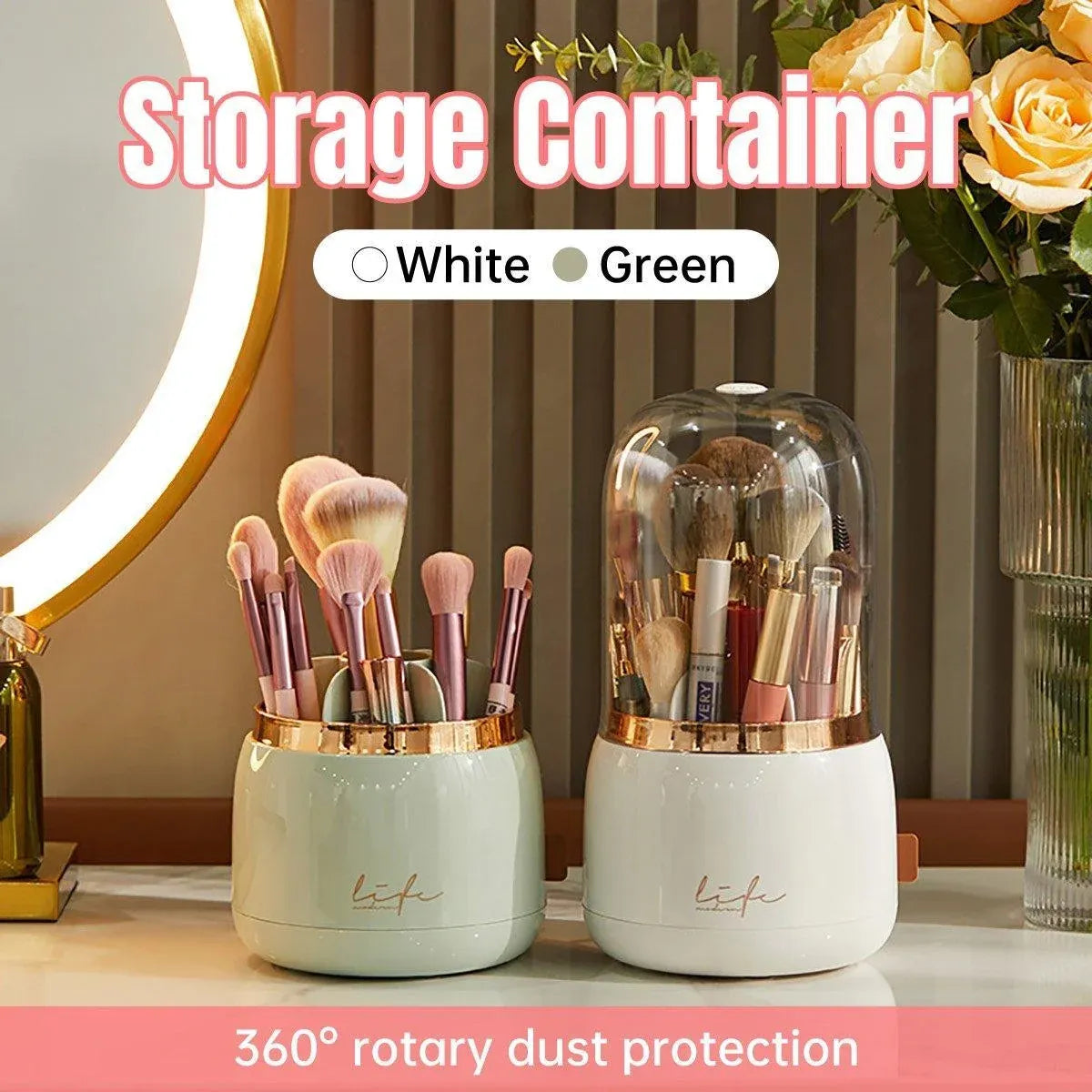 Luxury Cosmetic Brush Box Dustproof Makeup Storage Box for Lipstick Eyebrow Pen - Green