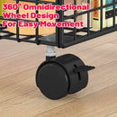 Under-Table Movable Storage Rack with Wheels for Office Home Kitchen Durable