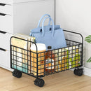 Under-Table Movable Storage Rack with Wheels for Office Home Kitchen Durable