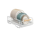 Pull Out Storage Rack Kitchen Dish Bowl Organiser Carbon Steel 40 x 30 x 13cm - Dish Rack