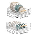 Pull Out Storage Rack Kitchen Dish Bowl Organiser Carbon Steel 40 x 30 x 13cm - Dish Rack