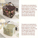 Portable Fabric Storage Basket Korean Pastoral Style Organizer for Home Sundries - Floral2