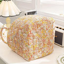 Portable Fabric Storage Basket Korean Pastoral Style Organizer for Home Sundries - Floral5