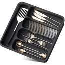 Expandable Cutlery Drawer Organizer Adjustable 6 Slot Kitchen Utensil Tray - Grey