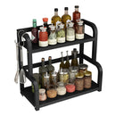 2 Tier Kitchen Spice Rack Storage Organizer Seasoning Stand Shelf Countertop