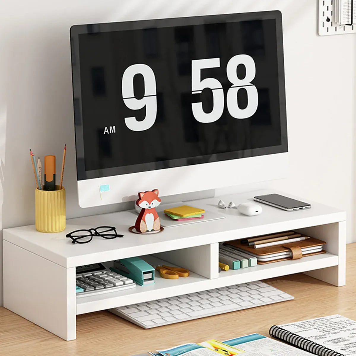 Home Office Computer Monitor Riser Stand Office Desk Storage Shelf Multi Layer