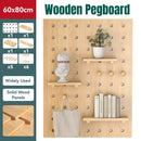 Wooden Pegboard Wall Mounted Organizer Hanging Shelf for Home Living Room Use