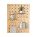 Wooden Pegboard Wall Mounted Organizer Hanging Shelf for Home Living Room Use