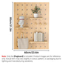 Wooden Pegboard Wall Mounted Organizer Hanging Shelf for Home Living Room Use