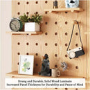 Wooden Pegboard Wall Mounted Organizer Hanging Shelf for Home Living Room Use