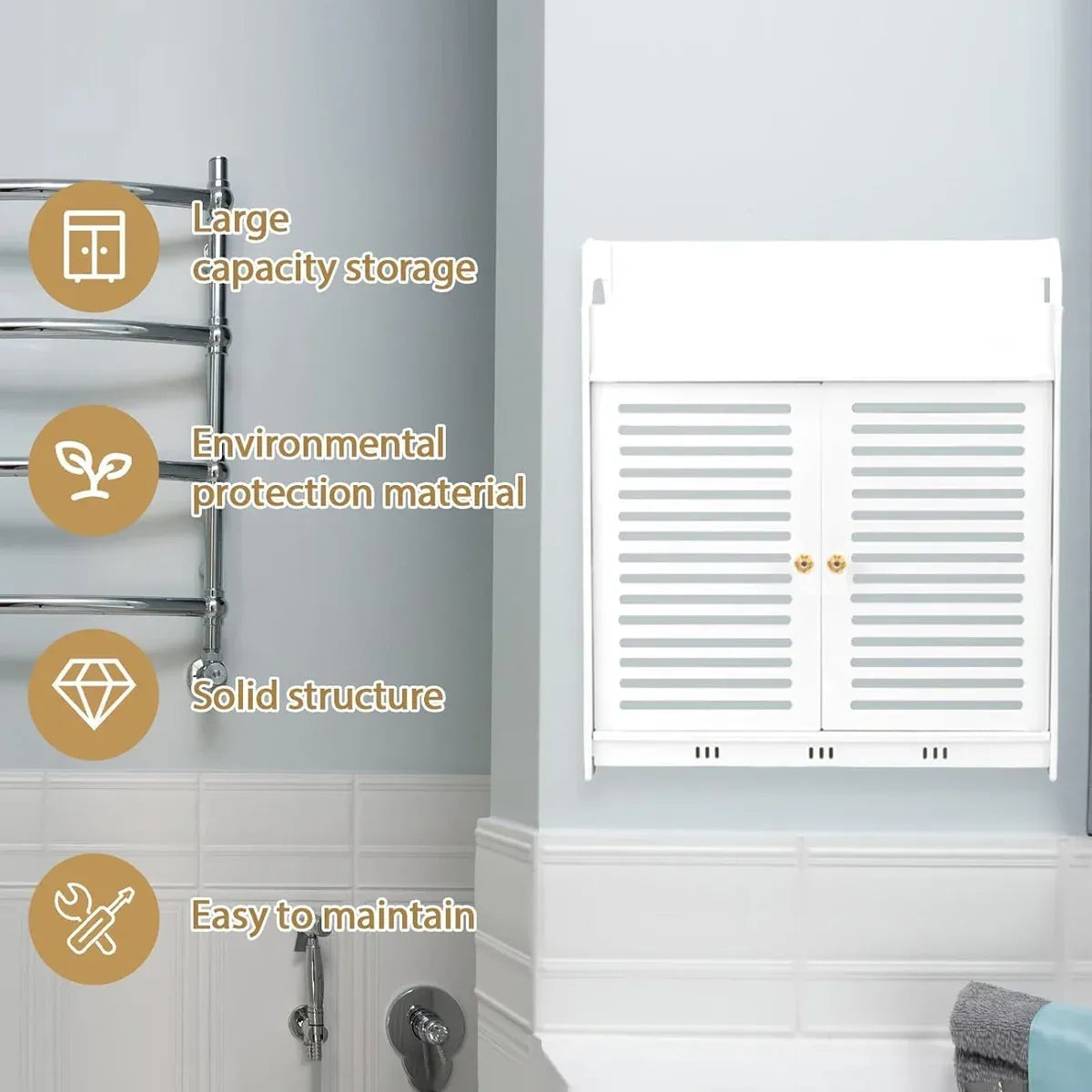 Bathroom Multi Layer Wall Mounted No Drill Skin Care Storage Rack Durable