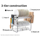 Kitchen Bowl Dish Rack Drainer Storage Cutlery Holder Cupboard Organizer