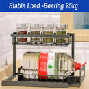 Under Sink Storage Rack Kitchen Cabinet Organizer Adjustable Shelving Unit Home - Black
