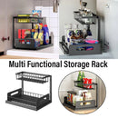 Removable Kitchen Cabinet Sink Storage Rack with Drawable Basket Organizer Shelf
