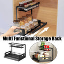Removable Kitchen Cabinet Sink Storage Rack with Drawable Basket Organizer Shelf