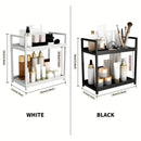 Multi-layer Cosmetic Storage Rack Desktop Organizer for Bathroom Dormitory Use - Black