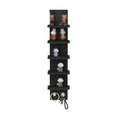 5 Tier Wall-Mounted Shelf Black for Home Living Room Storage Use