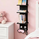 5 Tier Wall-Mounted Shelf Black for Home Living Room Storage Use