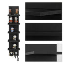 5 Tier Wall-Mounted Shelf Black for Home Living Room Storage Use
