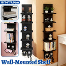 5 Tier Wall-Mounted Shelf Black for Home Living Room Storage Use