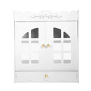 Bathroom Wall-Mounted Storage Cabinet with No-Drill Transparent Doors