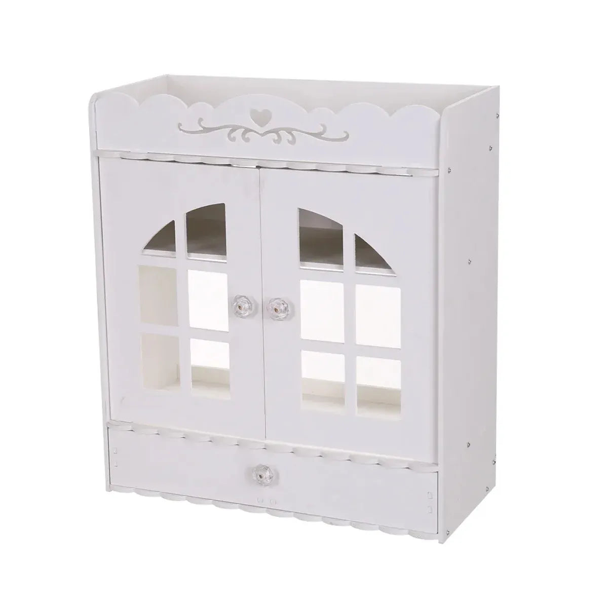 Bathroom Wall-Mounted Storage Cabinet with No-Drill Transparent Doors