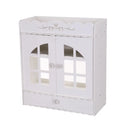 Bathroom Wall-Mounted Storage Cabinet with No-Drill Transparent Doors