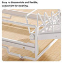 Pull Out Kitchen Storage Rack Basket Drawer Dish Organizer Slide Cabinet Shelf - White
